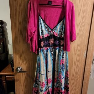 Fun summer dress and sweater combo